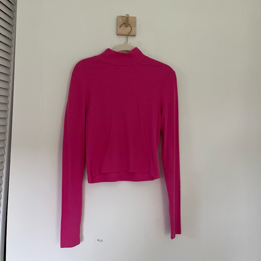 Pink Turtle-neck Long-sleeved top by American Eagle